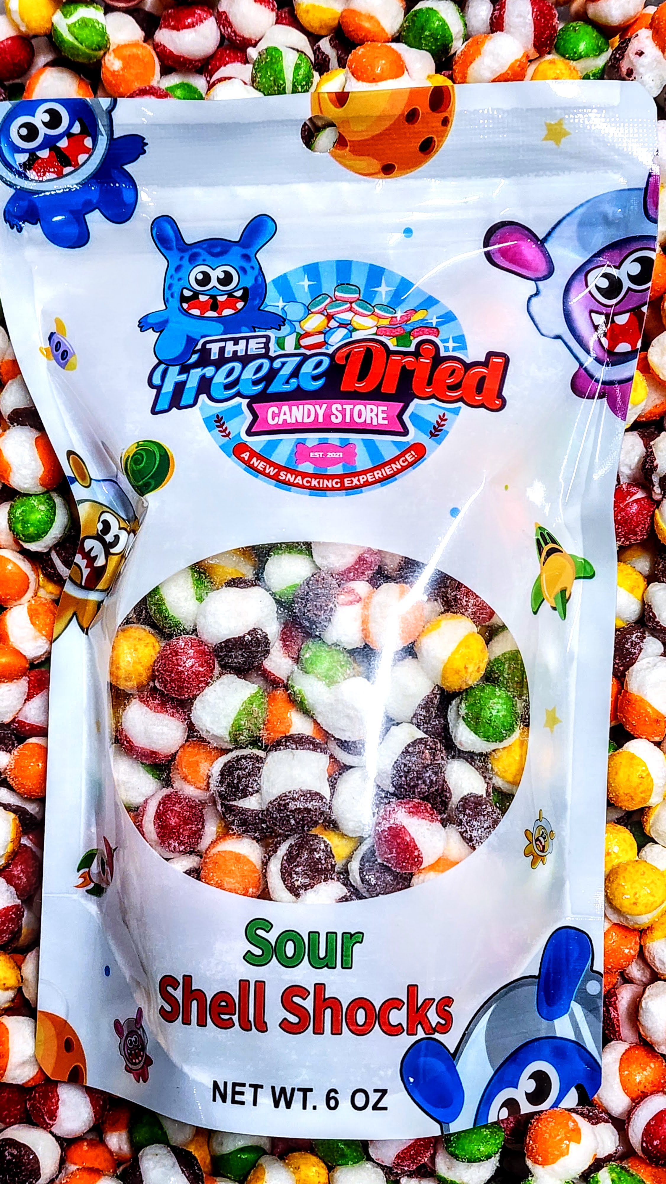 Sour Shell Shocks (6 OZ) The Freeze Dried Candy Store