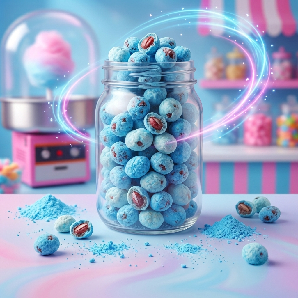 Cotton Candy Splooshies - 4oz - Liquid Filled Gummi Bites Cotton Candy Coated