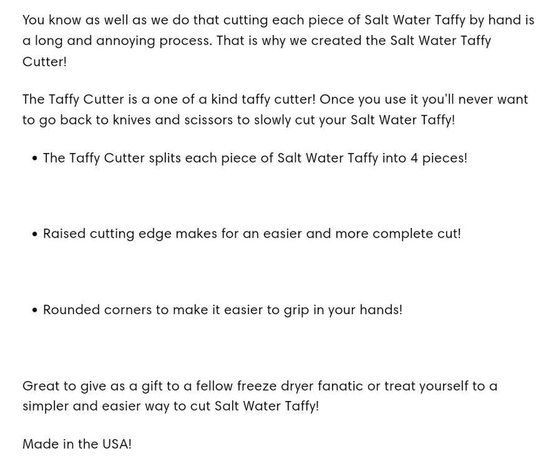 Salt Water Taffy Cutter - The Freeze Dried Candy Store